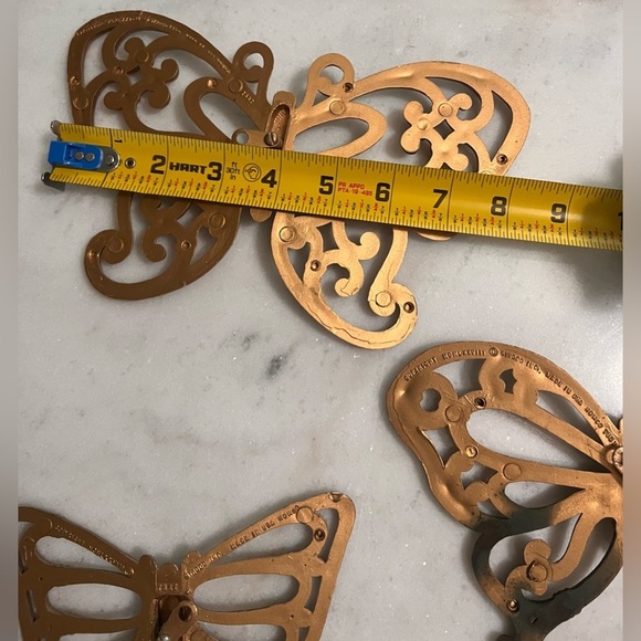 VTG MCM HOMCO 1970s Butterflies Set of 3 Faux Wood Wall Decor Kitchen Porch - Picture 4 of 8